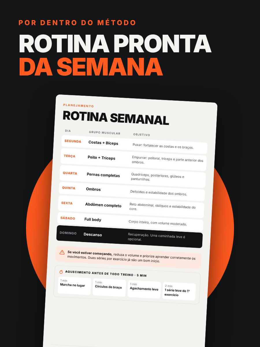 Rotina pronta da semana